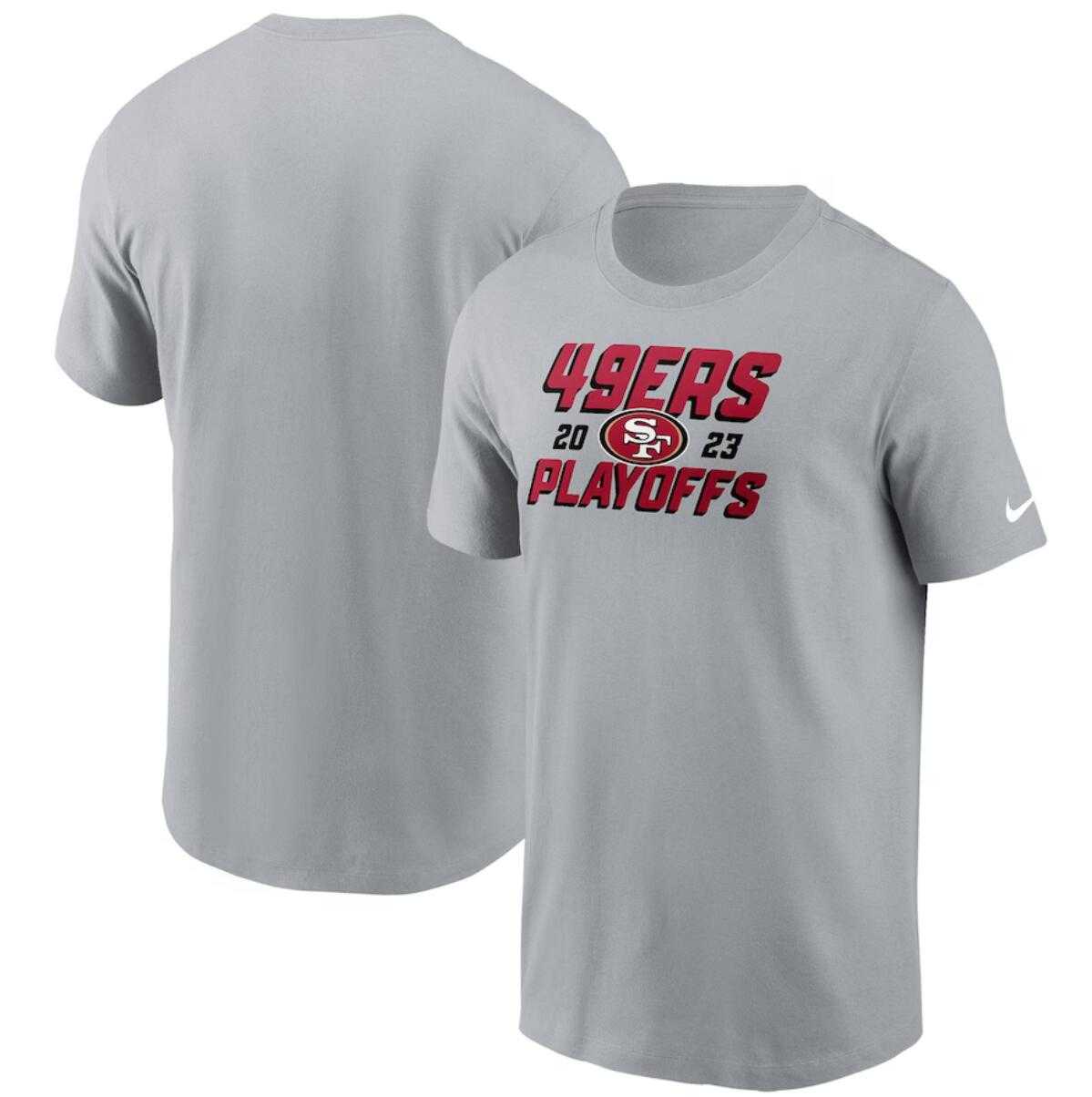 Men's San Francisco 49ers Gray 2023 Playoffs Iconic T-Shirt,We sell and wholesale Men's San Francisco 49ers Gray 2023 Playoffs Iconic T-Shirt on line form chian!